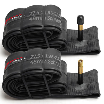 Fincci Pair 27.5 x 1.95 - 2.125 Inch Bike Inner Tubes 48mm Schrader Valve Inner Tubes for MTB Road Hybrid Bicycle Bike - Pack of 2 27.5 Mountain Bike Tube