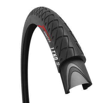 Fincci City 26x1.95 Bike Tire - Slick 26 inch Bike Tire - 50-559 Black Foldable Mountain Bike Tire with Kevlar - 26" Wheelset for Electric, Folding Road Bikes, Bike Trainer MTB Accessories Leno