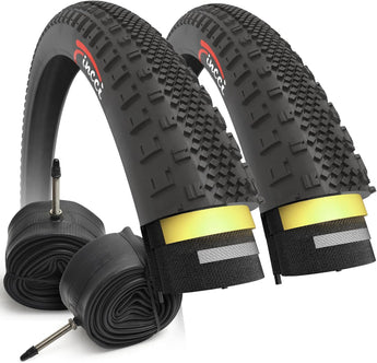Fincci 700x38c Foldable Bike Tires with Presta Inner Tube – 40-622 – 1mm Anti-Puncture Protection – Pack of 2 – for Electric, Gravel, Road, MTB & Hybrid Bicycles