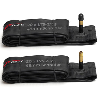Fincci BMX 20x1.95 Bike Tube - Pair 20 inch Bike Tube x 1.75 1.95 2.0 2.1 2.125 Inch with 48mm Schrader Valve - Inner Tube for Cycling on Mountain, MTB, Kids, Childs Bicycle - BMX Parts 20"