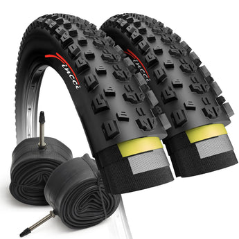 Fincci 27.5 x 2.25 Inch Mountain Bike Tire Foldable 57-584 60 TPI with Nylon Protection with Bike Inner Tubes 48mm Presta Valve for All Mountain Enduro MTB Hybrid Bike Bicycle