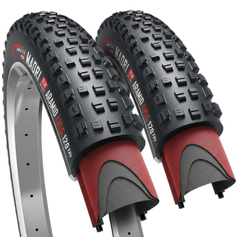 Fincci Tubeless 29x2.4 Mountain Bike Tire - 2er Foldable Kevlar MTB Tires 29 with 1mm Nylon Puncture Proof LVL 5-120 TPI Black 29 inch Tire 52-622 for Folding, Electric, XC, Enduro, Hybrid Bicycles