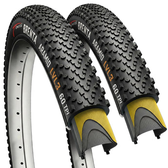 Fincci Durable 650b Tires - Pair Kevlar Foldable Bike Tires 650X45B - Lightweight Black Tires LVL 3 60 TPI for MTB, Enduro, XC, Cross-Country, Electric, Mountain Bicycles