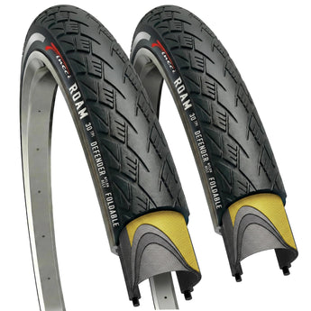 Fincci Pair 700x35c Tire Foldable 37-622 with 1mm Antipuncture Protection for Cycle Road Mountain MTB Hybrid Touring Electric Bike Bicycle with 700 x 35c Tires - Pack of 2