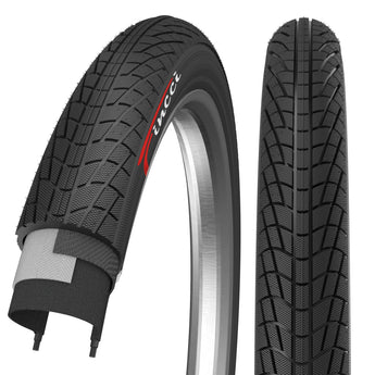 Fincci BMX 20x1.75 Bike Tire - Pair Foldable 20 Inch Bike Tire, 47-406 - 20 inch Tires 27 TPI for Kids, Teenagers & Adults, Tricycle Accessories Foldable, Road, Trick, Electric Freestyle, Trike Bikes