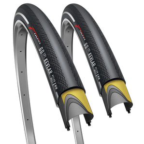 Fincci 700x28c Foldable Road Bike Tire with Reflective Sidewall – 28-622 – 60 TPI – 1mm Anti-Puncture Protection – Racing & Touring Bicycle Tires – Pack of 2