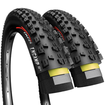 Fincci Pair 27.5 x 2.25 Inch Mountain Bike Tire 57-584 Foldable 60 TPI Tires with Nylon Protection for All Mountain Enduro MTB Hybrid Bike Bicycle - Pack of 2 Encamp