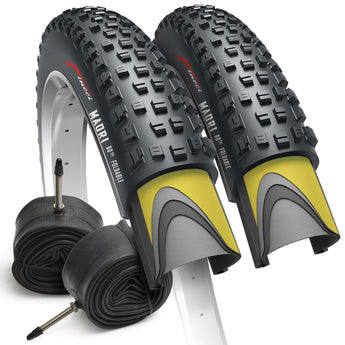 Fincci Maori 29 x 2.25 Inch Bike Tire Foldable 57-622 60 TPI with Nylon Protection and Presta Valve Inner Tubes 48mm for Mountain Enduro Gravel MTB Hybrid Bicycle