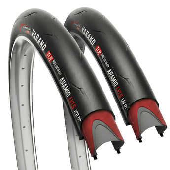 Fincci Pair Slick 28-622 700x28c Tire - 2er Road 700x28c Tubeless Tire with 1mm Nylon Puncture Proof 120 TPI - Foldable Gravel Kevlar Lighweight 700c Tires, LVL5 for Racing, Touring, Cyclocross Bikes