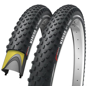 Fincci Marudo 29 x 2.10 Inch Bike Tire, 52-622, Reflective Wall, Foldable, Tough & Durable Nylon Rubber, Kevlar Bead, Set of 2 – Compatible with MTB, Gravel & Hybrid Bicycles