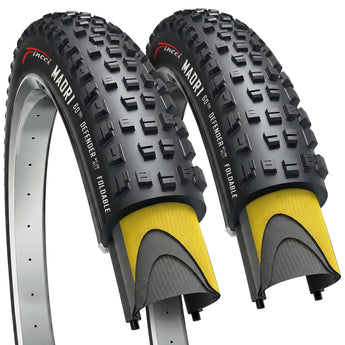 Fincci Pair 29 x 2.25 Inch Bike Tires 57-622 Foldable 60 TPI with Nylon Protection for Mountain Enduro Gravel MTB Hybrid Bicycle - Pack of 2 29x2.25 Tire