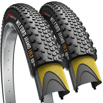 Fincci Gravel 700x45c Bike Tire - Pair MTB Lightweight Kevlar 700c Tires 47-622 with 1mm Nylon Puncture Proof - Foldable 28 inch Bicycle Tires for Electric, XC, Enduro, Folding & Hybrid Bikes - 60 TPI