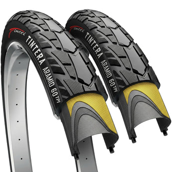 Fincci Gravel 700x45c Bike Tire - Pair Urban Lightweight Kevlar 700c Tires 47-622 with 1 mm Nylon Puncture Proof - Foldable 28 inch Bicycle Tires for Electric, Road, Folding & Hybrid Bikes - 60 TPI