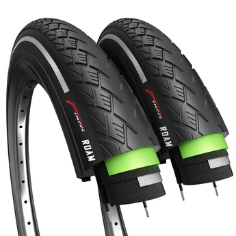 Fincci Pair 700x38c Foldable Bike Tires, 40-622, with 1mm Antipuncture Protection – Ideal for Electric, Road, Mountain, MTB, and Hybrid Bikes (Pack of 2) (Reflective)