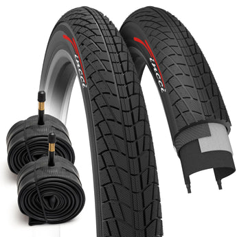 Fincci BMX 20 x 1.75 Bike Tire and Tube - Foldable 20 inch Bike Tire, 47-406 20 inch Bike Tube Schrader, 27 TPI for Kids, Teen & Adults and Tricycle Road, Trick, Trike, Electric Freestyle Bike