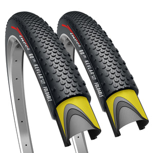 Fincci 700 x 38c Tires, 40-622, 1mm Antipuncture Protection, Tough & Durable Nylon Rubber, Kevlar Bead, Set of 2 – Compatible with Gravel, Cyclocross, MTB, Hybrid & Electric Bikes