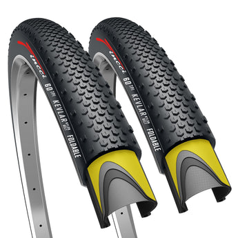Fincci 700 x 38c Tires, 40-622, 1mm Antipuncture Protection, Tough & Durable Nylon Rubber, Kevlar Bead, Set of 2 – Compatible with Gravel, Cyclocross, MTB, Hybrid & Electric Bikes