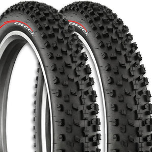 Fincci Pair 26x4.0 Fat Bike Tires - Big 26 inch Bike Tires, 100-559 - 30 TPI - Foldable 26x4 Fat Tire for Cycling on Mountain, Road, Hybrid, Dirt Bike, Street Tires for Ebike - 26er MTB Accessories