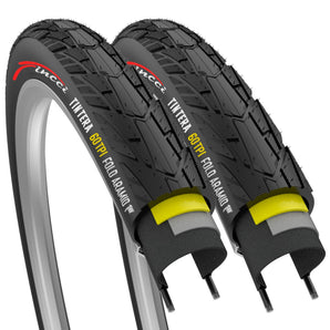 Fincci Pair 700x40c Bike Tires – Foldable 42-622 ETRTO with Nylon Antipuncture Protection, 60 TPI for Road, MTB, Hybrid, and Touring Bikes – Pack of 2
