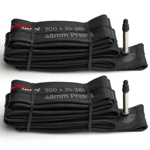 Fincci Bike Inner Tube 700x35c / 32c / 38c - Presta Valve Inner Tubes 48mm for Cycle Bicycle Bike Tire - Pack of 2
