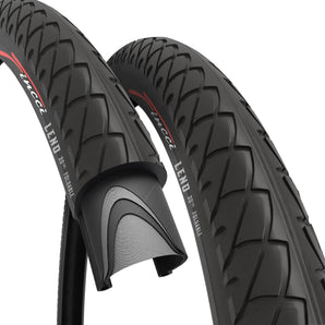 Fincci Pair 26 inch Bike Tires - Foldable Slick 26 x 1.95 Bike Tires for Mountain Bike MTB Road Hybrid Bicycle 50-559, 30 TPI - Pack of 2 Tires Leno