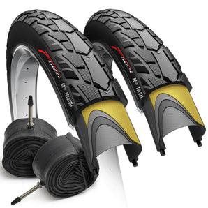 Fincci Pair 700x40c Bike Tires – Foldable 42-622 ETRTO with Presta Inner Tube with Nylon Antipuncture Protection, 60 TPI for Gravel, Road, Hybrid & Touring Bicycles – Pack of 2
