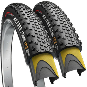 Fincci Gravel 700x45c Bike Tire - Pair MTB Lightweight Kevlar 700c Tires 47-622 with 1mm Nylon Puncture Proof - Foldable 28 inch Bicycle Tires for Electric, XC, Enduro, Folding & Hybrid Bikes - 60 TPI