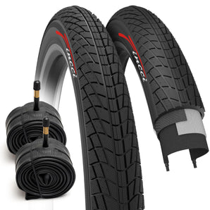 Fincci BMX 20 x 1.75 Bike Tire and Tube - Foldable 20 inch Bike Tire, 47-406 20 inch Bike Tube Schrader, 27 TPI for Kids, Teen & Adults and Tricycle Road, Trick, Trike, Electric Freestyle Bike